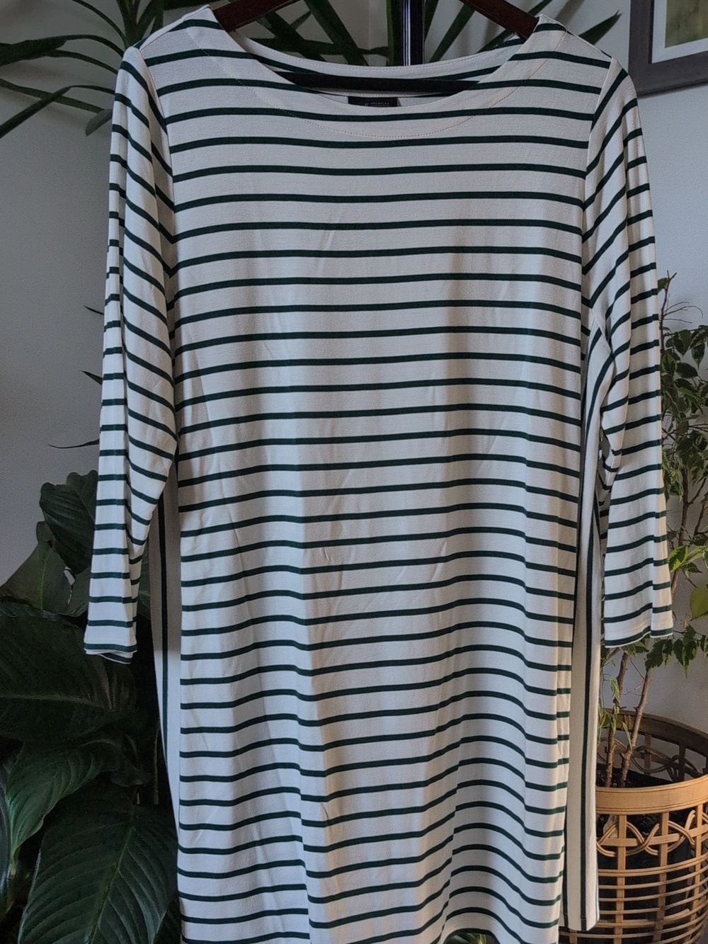 J. Jill, Striped knit dress or long tunic, 3/4 sleeves